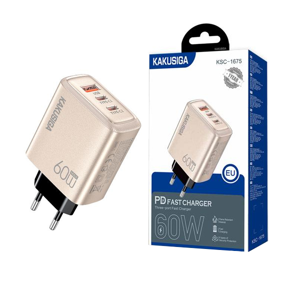 Chargeur triple port PD 60 W (2C1A) série KSC-1675 GOLD