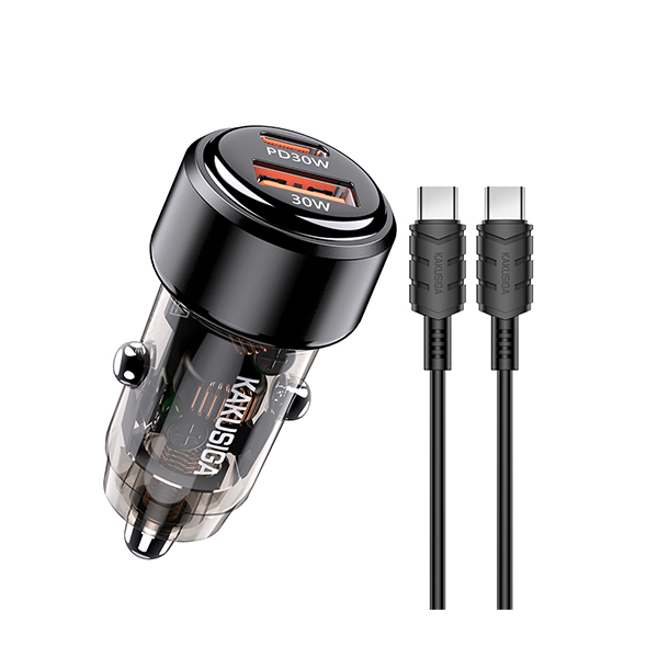 Adaptateur de chargeur de voiture KAKUSIGA KSC-1176 60w cable type C type C