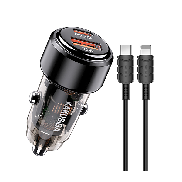 Adaptateur de chargeur de voiture KAKUSIGA KSC-1176 60w type c/ IPhone